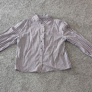 Checkered Ruffle Blouse